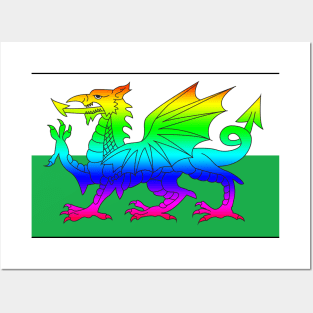 Welsh Rainbow Dragon Posters and Art